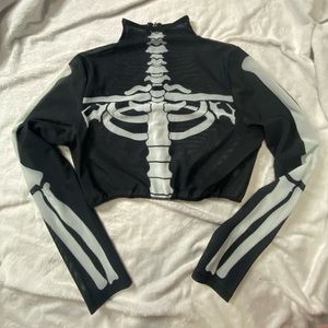 Mesh skeleton crop top